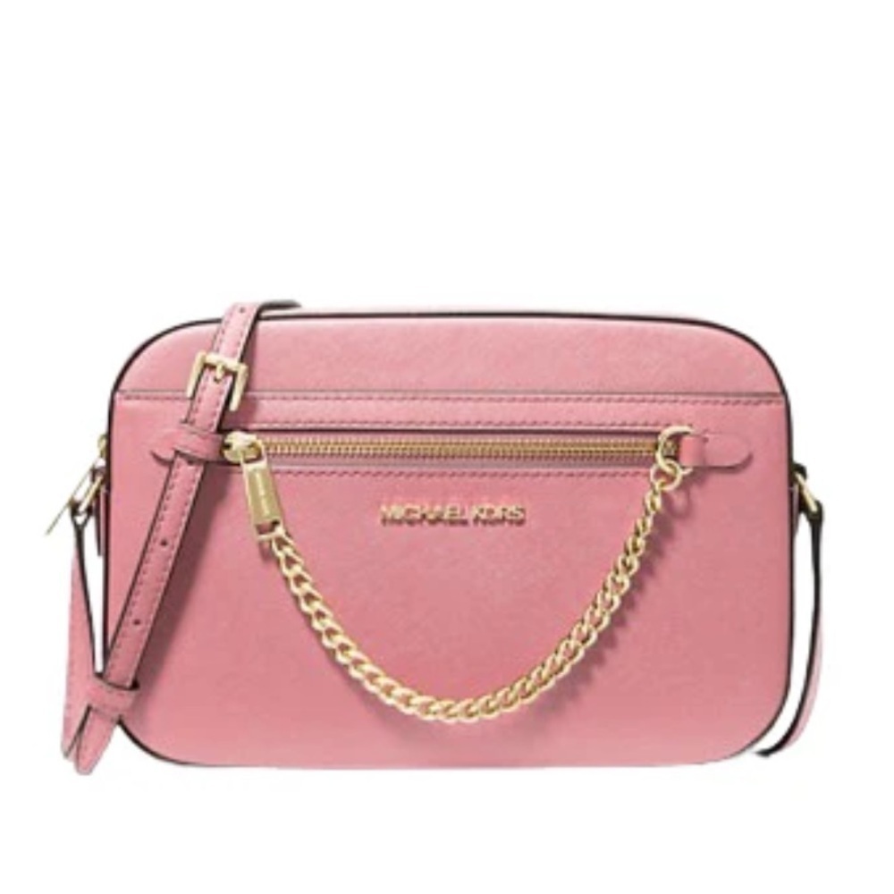 Michael Kors Jet Set Large Carnation Pink Saffiano Leather Crossbody NWT